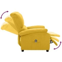 Fauteuil Inclinable électrique Jaune Tissu VidaXL - Jaune -Pas Cher Fauteuil Magasin 67893752 5