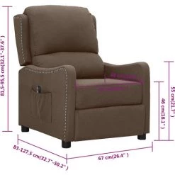 Fauteuil Inclinable électrique Taupe Tissu VidaXL - Taupe 9 Fauteuil Inclinable électrique Taupe Tissu VidaXL - Taupe -Pas Cher Fauteuil Magasin 67893895 3