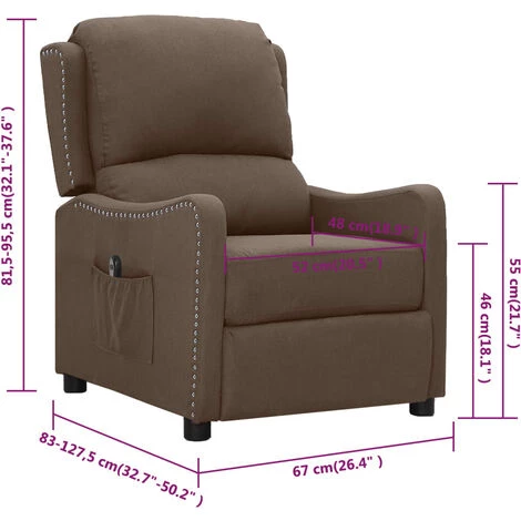 Fauteuil Inclinable électrique Taupe Tissu VidaXL - Taupe 5 Fauteuil Inclinable électrique Taupe Tissu VidaXL - Taupe – Image 3