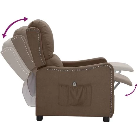 Fauteuil Inclinable électrique Taupe Tissu VidaXL - Taupe 7 Fauteuil Inclinable électrique Taupe Tissu VidaXL - Taupe – Image 5