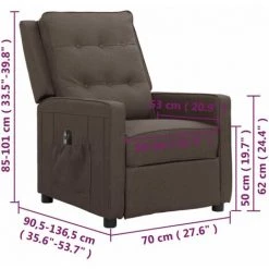 Fauteuil Inclinable électrique Taupe Tissu VidaXL - Taupe 9 Fauteuil Inclinable électrique Taupe Tissu VidaXL - Taupe -Pas Cher Fauteuil Magasin 67893900 3
