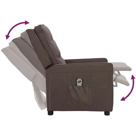 Fauteuil Inclinable électrique Taupe Tissu VidaXL - Taupe 7 Fauteuil Inclinable électrique Taupe Tissu VidaXL - Taupe – Image 5