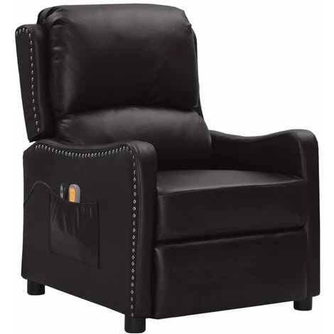 Fauteuil De Massage Inclinable électrique Noir Similicuir VidaXL - Noir 3 Fauteuil De Massage Inclinable électrique Noir Similicuir VidaXL - Noir