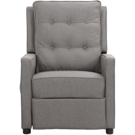 Fauteuil Inclinable électrique Gris Clair Tissu VidaXL - Gris 4 Fauteuil Inclinable électrique Gris Clair Tissu VidaXL - Gris – Image 2