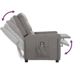 Fauteuil Inclinable électrique Gris Clair Tissu VidaXL - Gris 11 Fauteuil Inclinable électrique Gris Clair Tissu VidaXL - Gris -Pas Cher Fauteuil Magasin 67893909 5