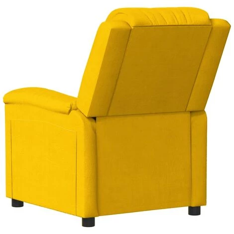 Fauteuil De Massage Inclinable Jaune Velours VidaXL - Jaune 7 Fauteuil De Massage Inclinable Jaune Velours VidaXL - Jaune – Image 5