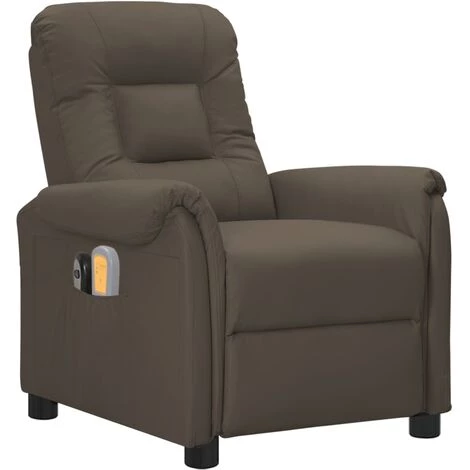 Fauteuil Inclinable électrique De Massage Gris Similicuir VidaXL - Gris 3 Fauteuil Inclinable électrique De Massage Gris Similicuir VidaXL - Gris