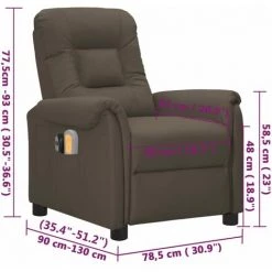 Fauteuil Inclinable électrique De Massage Gris Similicuir VidaXL - Gris 9 Fauteuil Inclinable électrique De Massage Gris Similicuir VidaXL - Gris -Pas Cher Fauteuil Magasin 67943809 3