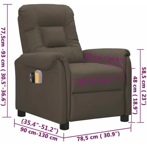 Fauteuil Inclinable électrique De Massage Gris Similicuir VidaXL - Gris 5 Fauteuil Inclinable électrique De Massage Gris Similicuir VidaXL - Gris – Image 3