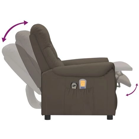 Fauteuil Inclinable électrique De Massage Gris Similicuir VidaXL - Gris 7 Fauteuil Inclinable électrique De Massage Gris Similicuir VidaXL - Gris – Image 5