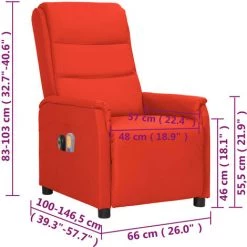 Fauteuil Inclinable électrique De Massage Rouge Similicuir VidaXL - Rouge 9 Fauteuil Inclinable électrique De Massage Rouge Similicuir VidaXL - Rouge -Pas Cher Fauteuil Magasin 67943813 3