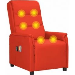 Fauteuil Inclinable électrique De Massage Rouge Similicuir VidaXL - Rouge 11 Fauteuil Inclinable électrique De Massage Rouge Similicuir VidaXL - Rouge -Pas Cher Fauteuil Magasin 67943813 5