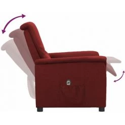 Fauteuil Inclinable électrique Bordeaux Tissu VidaXL - Rouge 11 Fauteuil Inclinable électrique Bordeaux Tissu VidaXL - Rouge -Pas Cher Fauteuil Magasin 67943817 5