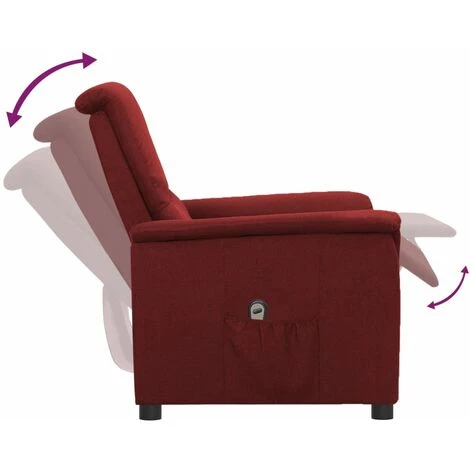 Fauteuil Inclinable électrique Bordeaux Tissu VidaXL - Rouge 7 Fauteuil Inclinable électrique Bordeaux Tissu VidaXL - Rouge – Image 5