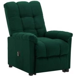 Fauteuil Inclinable Vert Foncé Tissu VidaXL - Vert