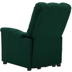 Fauteuil Inclinable Vert Foncé Tissu VidaXL - Vert -Pas Cher Fauteuil Magasin 67943824 3