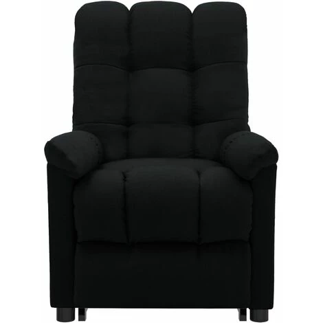 Fauteuil Inclinable De Massage Noir Tissu VidaXL - Noir 4 Fauteuil Inclinable De Massage Noir Tissu VidaXL - Noir – Image 2