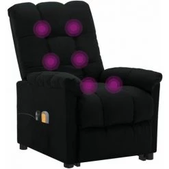 Fauteuil Inclinable De Massage Noir Tissu VidaXL - Noir 11 Fauteuil Inclinable De Massage Noir Tissu VidaXL - Noir -Pas Cher Fauteuil Magasin 67943832 5