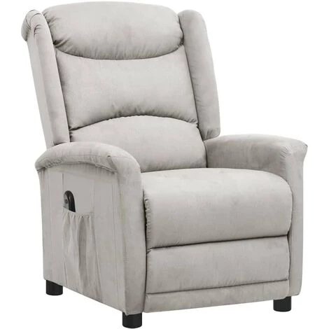 Fauteuil Inclinable électrique Gris Clair Tissu Microfibre VidaXL - Gris 3 Fauteuil Inclinable électrique Gris Clair Tissu Microfibre VidaXL - Gris