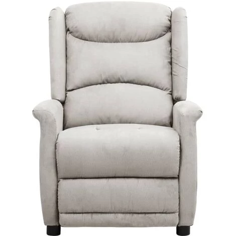Fauteuil Inclinable électrique Gris Clair Tissu Microfibre VidaXL - Gris 4 Fauteuil Inclinable électrique Gris Clair Tissu Microfibre VidaXL - Gris – Image 2