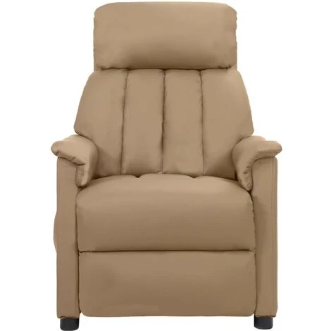 Fauteuil De Massage Inclinable électrique Cappuccino Similicuir VidaXL - Brun 4 Fauteuil De Massage Inclinable électrique Cappuccino Similicuir VidaXL - Brun – Image 2