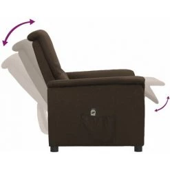 Fauteuil Inclinable électrique Marron Foncé Tissu VidaXL - Brun -Pas Cher Fauteuil Magasin 67943926 5