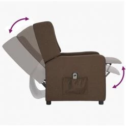 Fauteuil Inclinable électrique Marron Tissu VidaXL 11 Fauteuil Inclinable électrique Marron Tissu VidaXL -Pas Cher Fauteuil Magasin 67943929 5
