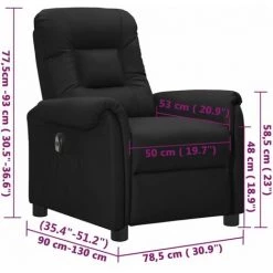 Fauteuil Inclinable électrique Noir Similicuir VidaXL - Noir 9 Fauteuil Inclinable électrique Noir Similicuir VidaXL - Noir -Pas Cher Fauteuil Magasin 67943931 3