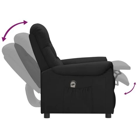 Fauteuil Inclinable électrique Noir Similicuir VidaXL - Noir 7 Fauteuil Inclinable électrique Noir Similicuir VidaXL - Noir – Image 5