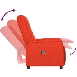 Fauteuil Inclinable électrique Rouge Similicuir VidaXL - Rouge -Pas Cher Fauteuil Magasin 67943932 5