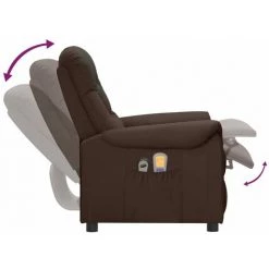 Fauteuil Inclinable électrique De Massage Marron Similicuir VidaXL - Brun -Pas Cher Fauteuil Magasin 67943934 5
