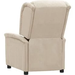 Fauteuil Inclinable De Massage Crème Tissu Microfibre VidaXL - Crème -Pas Cher Fauteuil Magasin 67943937 4