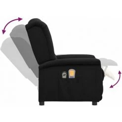 Fauteuil Inclinable De Massage électrique Noir Tissu Microfibre VidaXL - Noir -Pas Cher Fauteuil Magasin 67943951 4