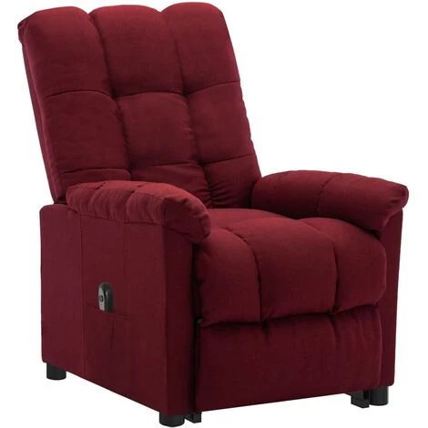 Fauteuil Inclinable Rouge Bordeaux Tissu VidaXL - Rouge 3 Fauteuil Inclinable Rouge Bordeaux Tissu VidaXL - Rouge