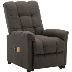 Fauteuil Inclinable De Massage Taupe Tissu VidaXL - Taupe