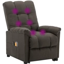 Fauteuil Inclinable De Massage Taupe Tissu VidaXL - Taupe -Pas Cher Fauteuil Magasin 67943957 4