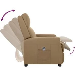 Fauteuil Inclinable électrique Cappuccino Similicuir VidaXL - Brun 9 Fauteuil Inclinable électrique Cappuccino Similicuir VidaXL - Brun -Pas Cher Fauteuil Magasin 67943978 4