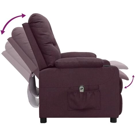 Fauteuil Inclinable électrique Violet Tissu VidaXL - Pourpre 7 Fauteuil Inclinable électrique Violet Tissu VidaXL - Pourpre – Image 5