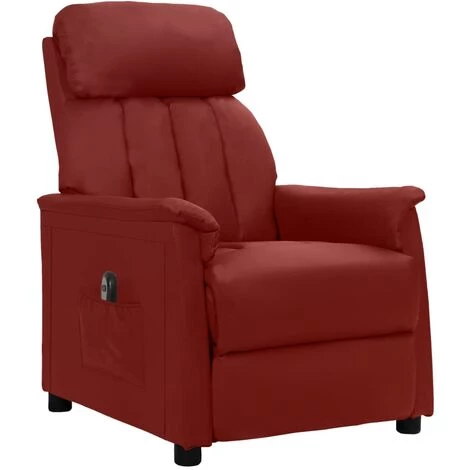 Fauteuil Inclinable électrique Rouge Bordeaux Similicuir VidaXL - Rouge 3 Fauteuil Inclinable électrique Rouge Bordeaux Similicuir VidaXL - Rouge