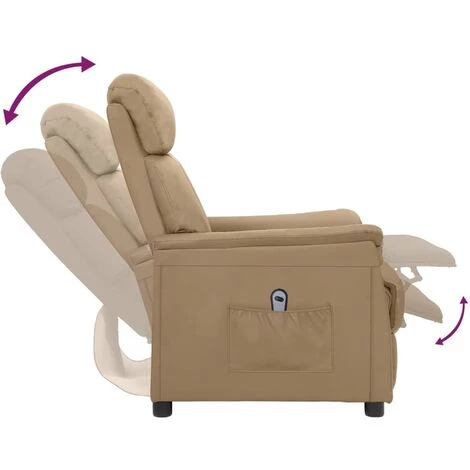 Fauteuil Inclinable électrique Cappuccino Similicuir VidaXL - Brun 7 Fauteuil Inclinable électrique Cappuccino Similicuir VidaXL - Brun – Image 5