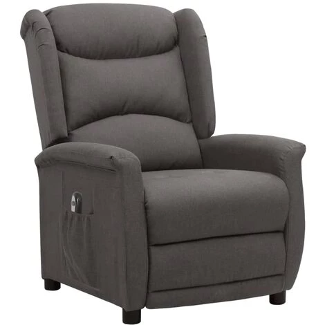 Fauteuil Inclinable électrique Gris Foncé Tissu VidaXL - Gris 3 Fauteuil Inclinable électrique Gris Foncé Tissu VidaXL - Gris