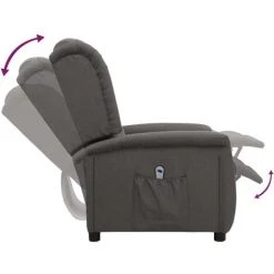 Fauteuil Inclinable électrique Gris Foncé Tissu VidaXL - Gris 11 Fauteuil Inclinable électrique Gris Foncé Tissu VidaXL - Gris -Pas Cher Fauteuil Magasin 67944050 5