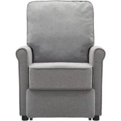 Fauteuil Inclinable Gris Clair Tissu VidaXL - Gris -Pas Cher Fauteuil Magasin 67944053 2