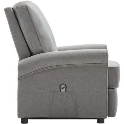 Fauteuil Inclinable Gris Clair Tissu VidaXL - Gris -Pas Cher Fauteuil Magasin 67944053 4