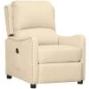 Fauteuil Inclinable électrique Crème Tissu VidaXL - Crème