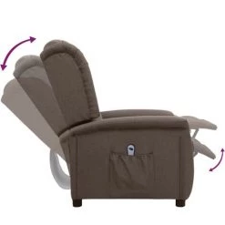 Fauteuil Inclinable électrique Taupe Tissu VidaXL - Taupe -Pas Cher Fauteuil Magasin 67944147 5