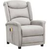 Fauteuil Inclinable De Massage Gris Clair Tissu Microfibre VidaXL - Gris 1 Fauteuil Inclinable De Massage Gris Clair Tissu Microfibre VidaXL - Gris -Pas Cher Fauteuil Magasin 67944148 1