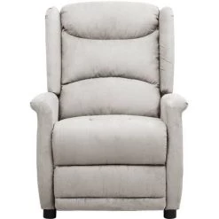 Fauteuil Inclinable De Massage Gris Clair Tissu Microfibre VidaXL - Gris -Pas Cher Fauteuil Magasin 67944148 2
