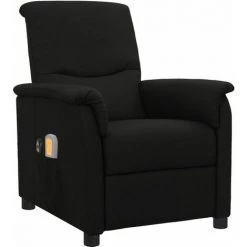 Fauteuil De Massage Inclinable électrique Noir Tissu VidaXL - Noir