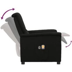 Fauteuil De Massage Inclinable électrique Noir Tissu VidaXL - Noir -Pas Cher Fauteuil Magasin 67944151 5